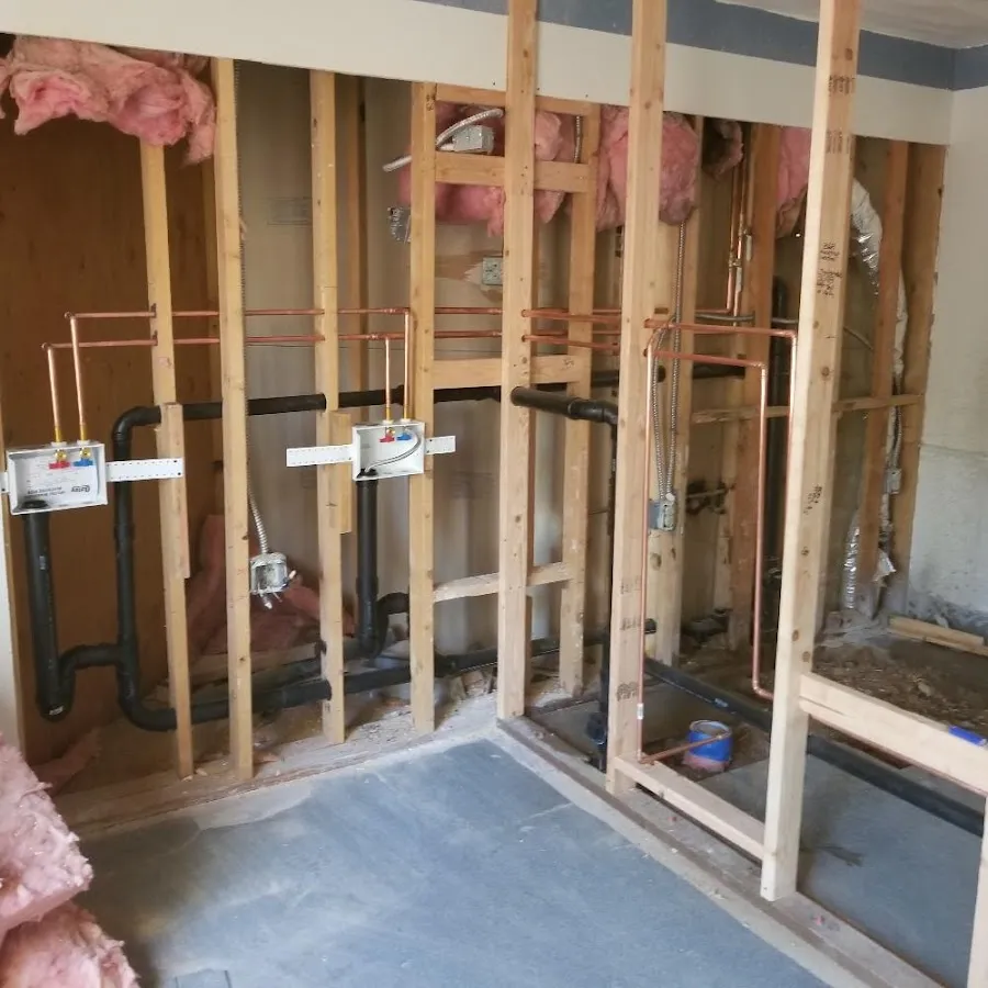 Copper pipe rough-in and plumbing installation in Clarendon Hills